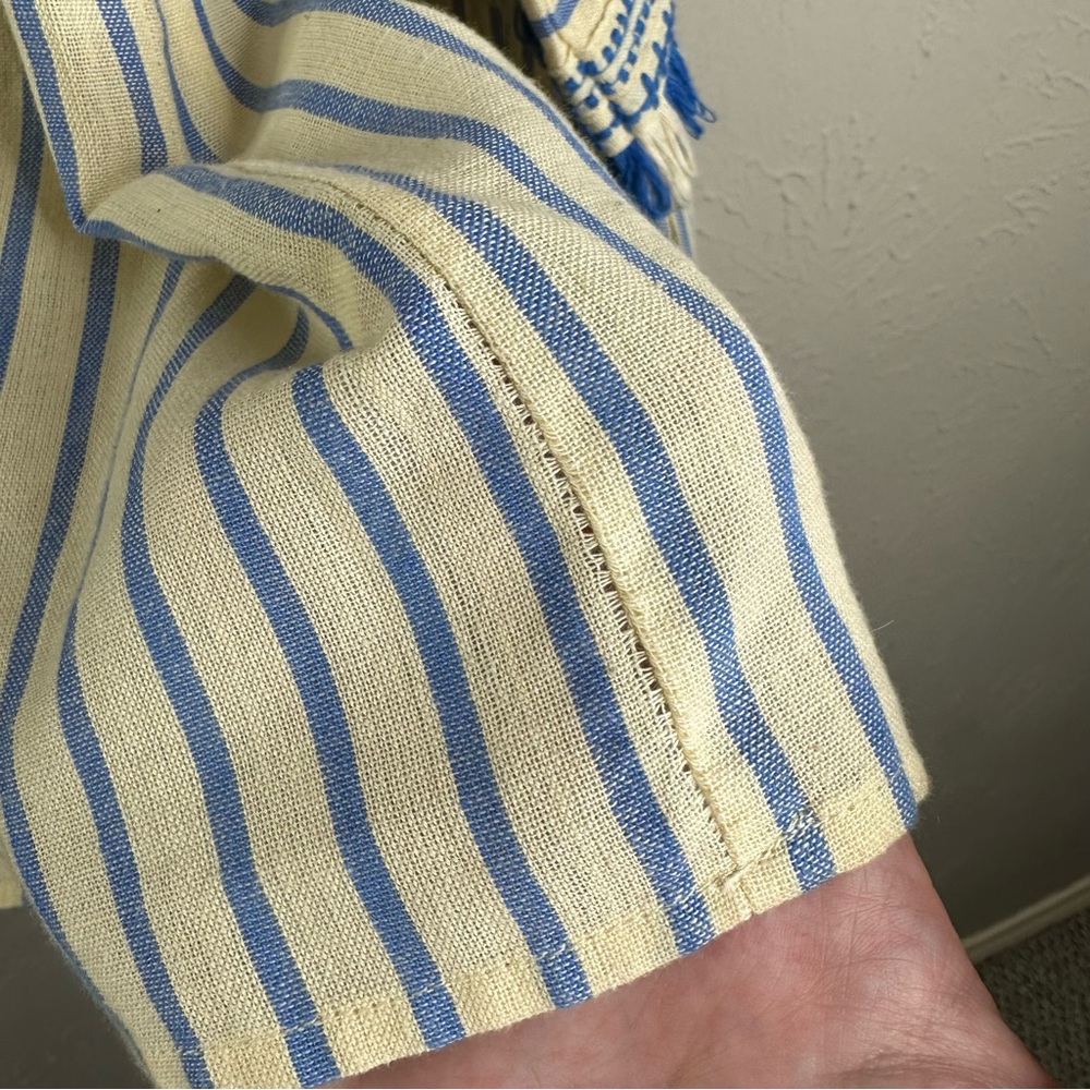 Dodo Bar Or Blue and Cream Striped Blouse - Picture 13 of 16